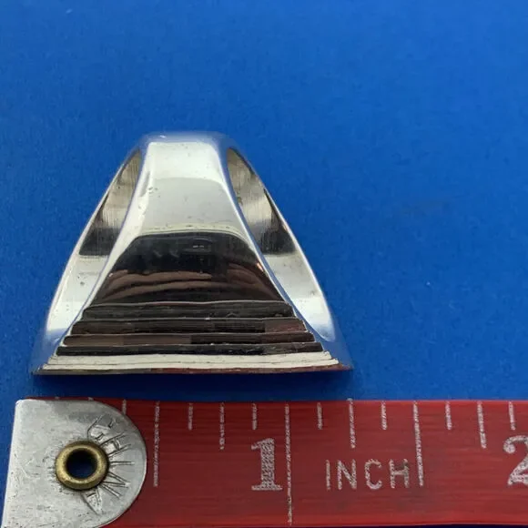 Vintage Taxco 925 Sterling Silver Textured Diamond Cut Statement Finger Ring - Picture 9 of 9